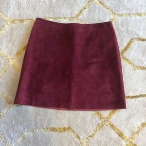 Nicole Miller burgundy suede mini skirt